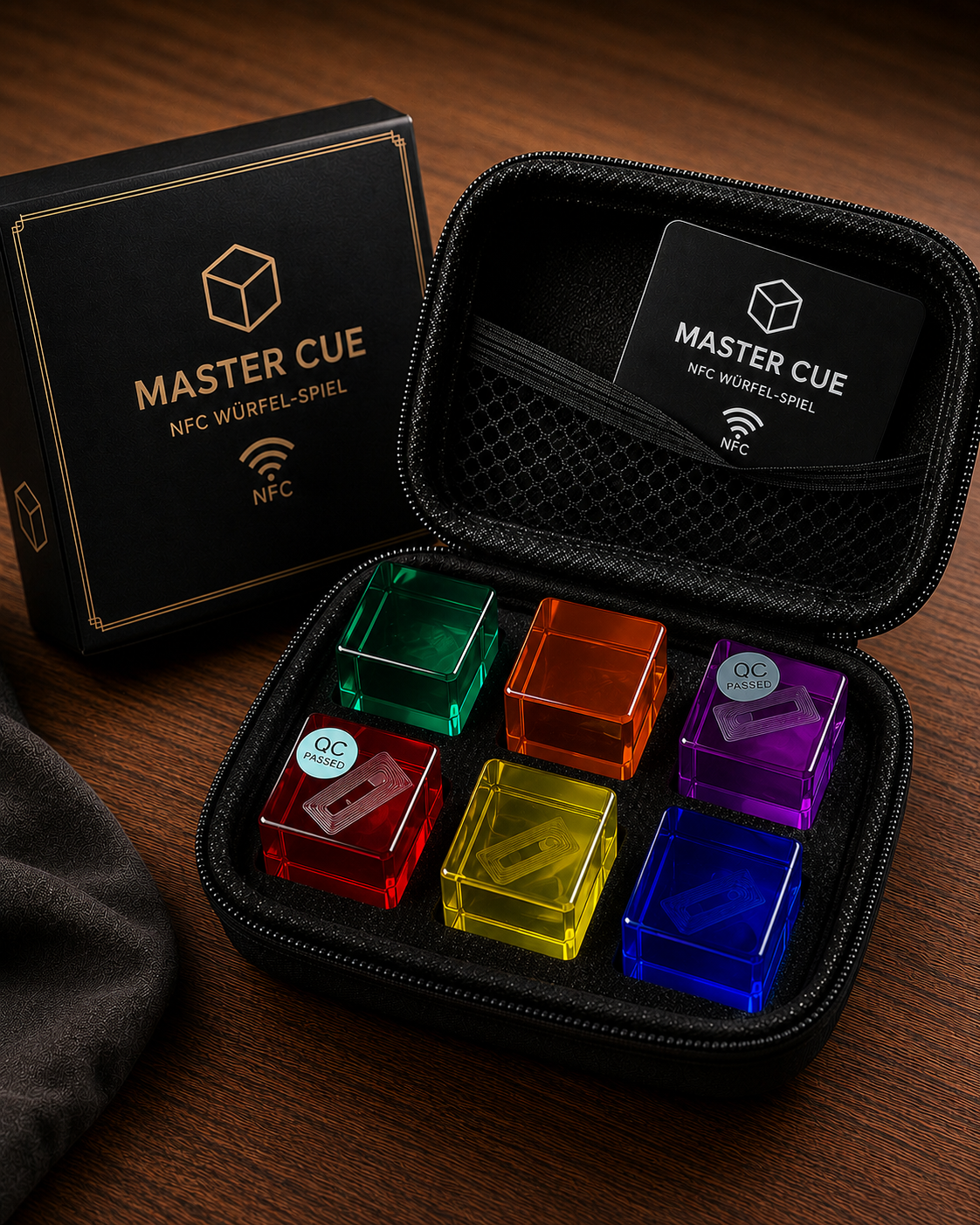 CUES DiceGame mit 5 NFC-Acrylwürfeln